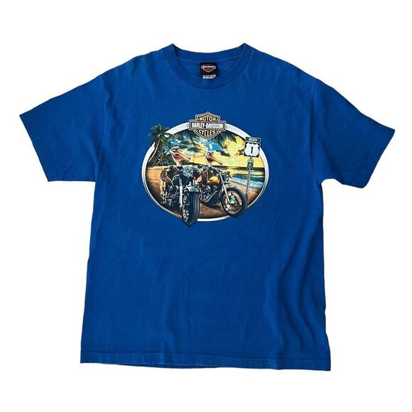 Harley Davidson Peterson’s Key West FL T-Shirt Large Blue - Picture 1 of 6